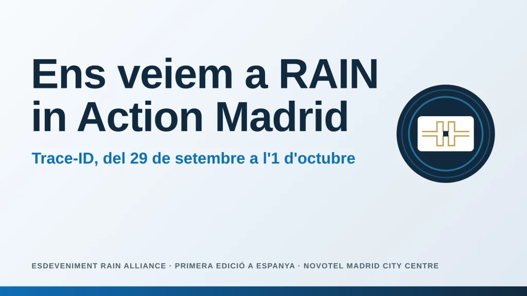 Trace-ID a RAIN in Action 2026 Madrid, del 29 de setembre a l'1 d'octubre al Novotel Madrid City Centre
