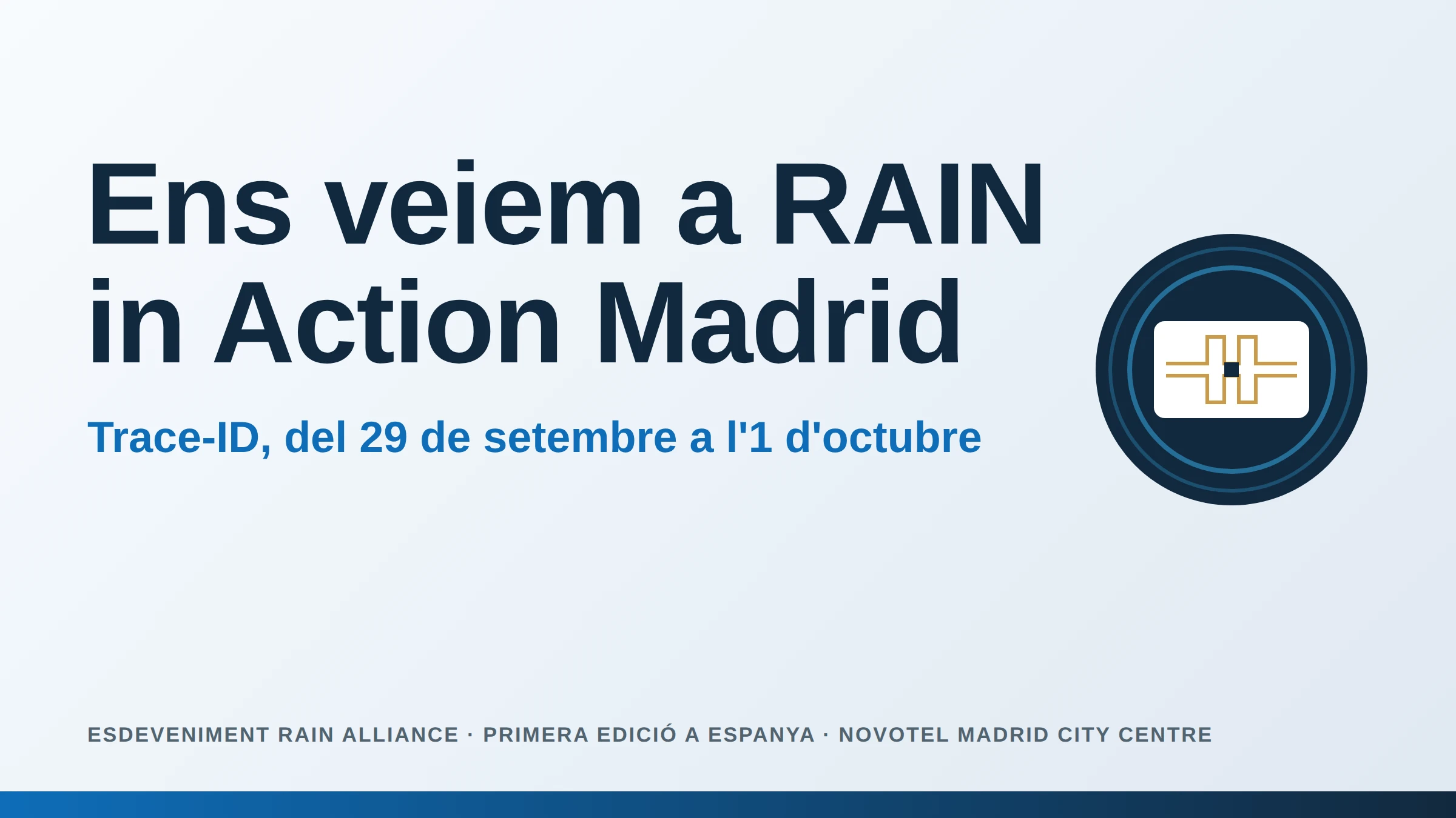 Trace-ID a RAIN in Action 2026 Madrid, del 29 de setembre a l'1 d'octubre al Novotel Madrid City Centre