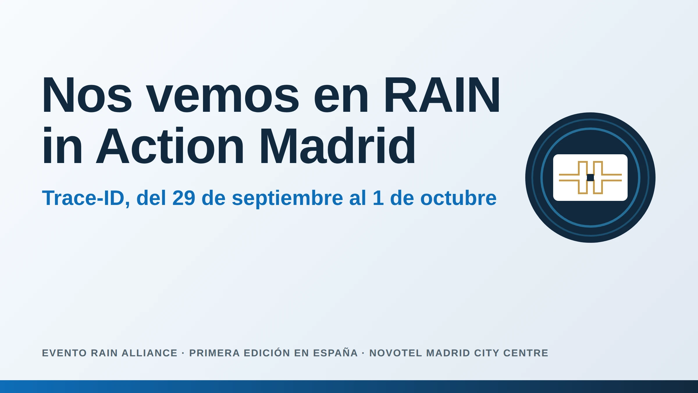 Trace-ID en RAIN in Action 2026 Madrid, del 29 de septiembre al 1 de octubre en el Novotel Madrid City Centre