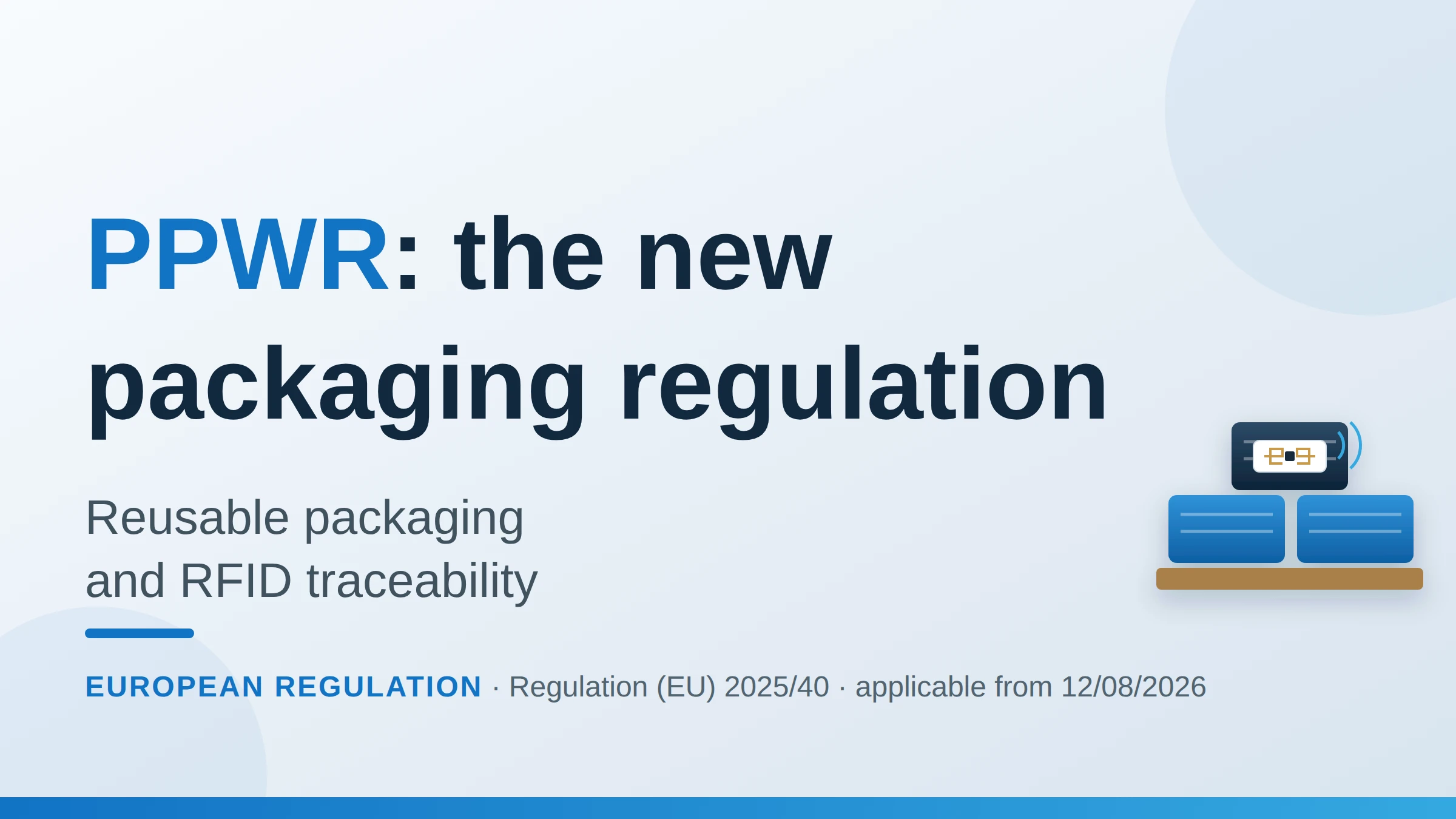 PPWR packaging regulation: returnable crates on a pallet identified with an RFID label
