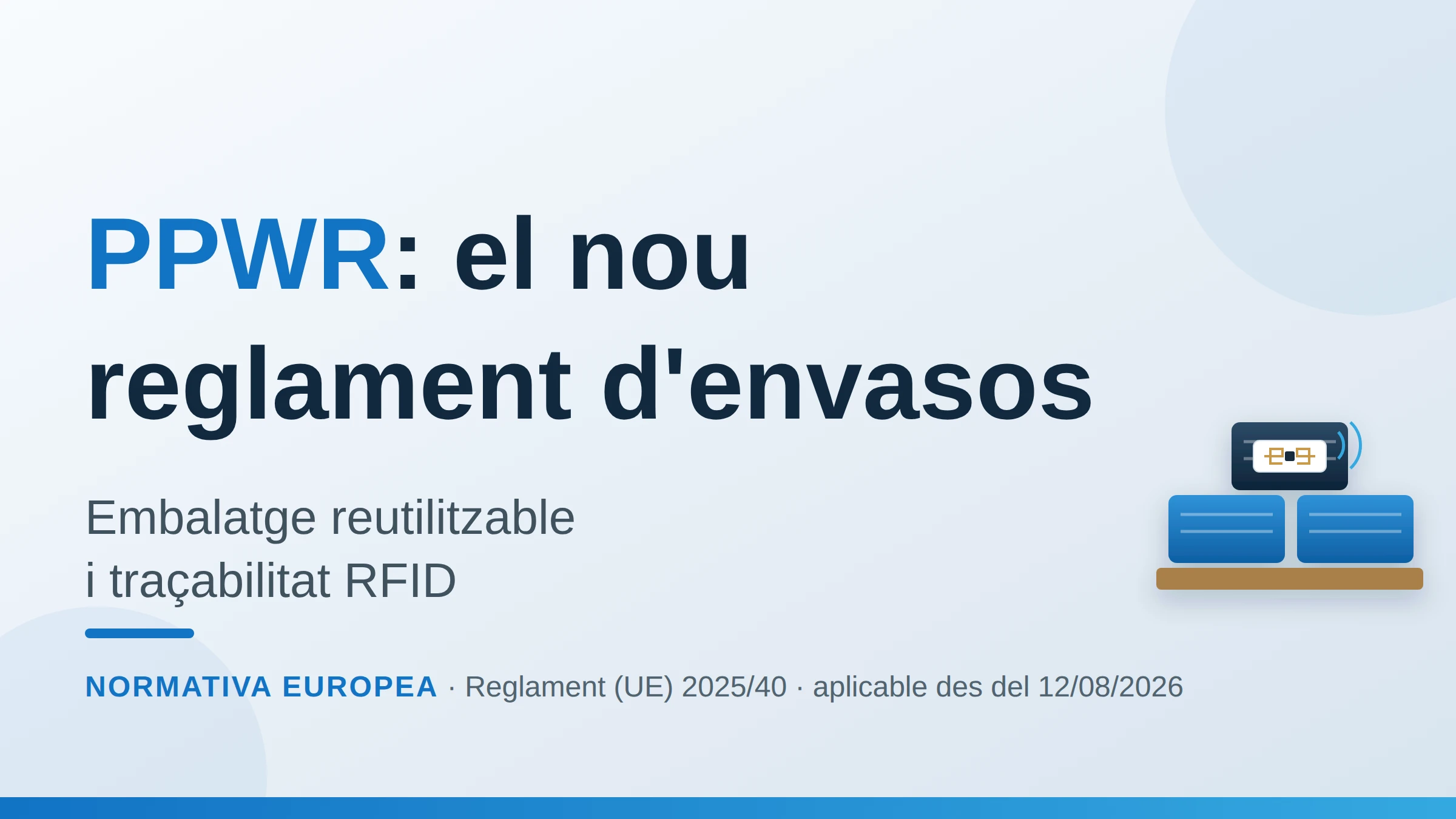 Reglament PPWR d'envasos: caixes retornables sobre palet identificades amb etiqueta RFID