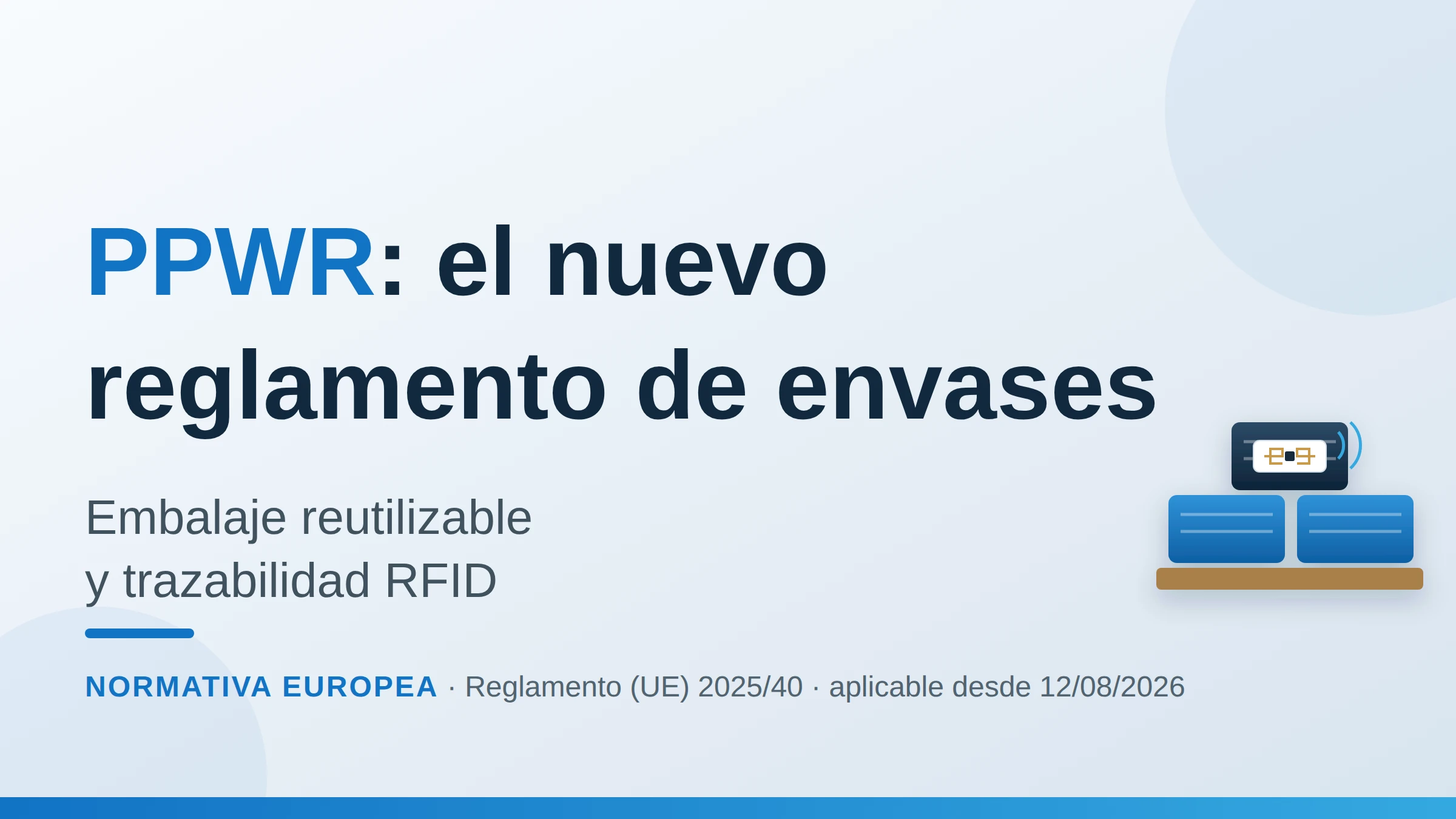 Reglamento PPWR de envases: cajas retornables sobre pallet identificadas con etiqueta RFID