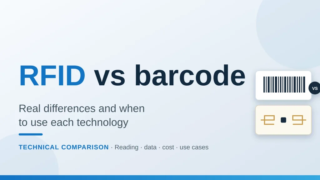 Comparison between a UHF RFID label and a barcode on the same product