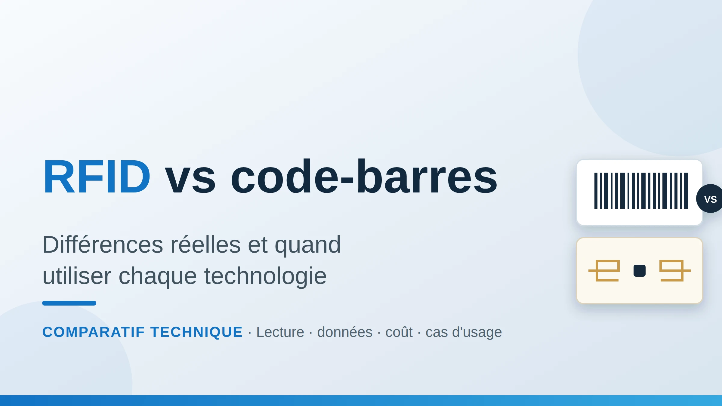 Comparaison entre une étiquette RFID UHF et un code-barres sur un même produit