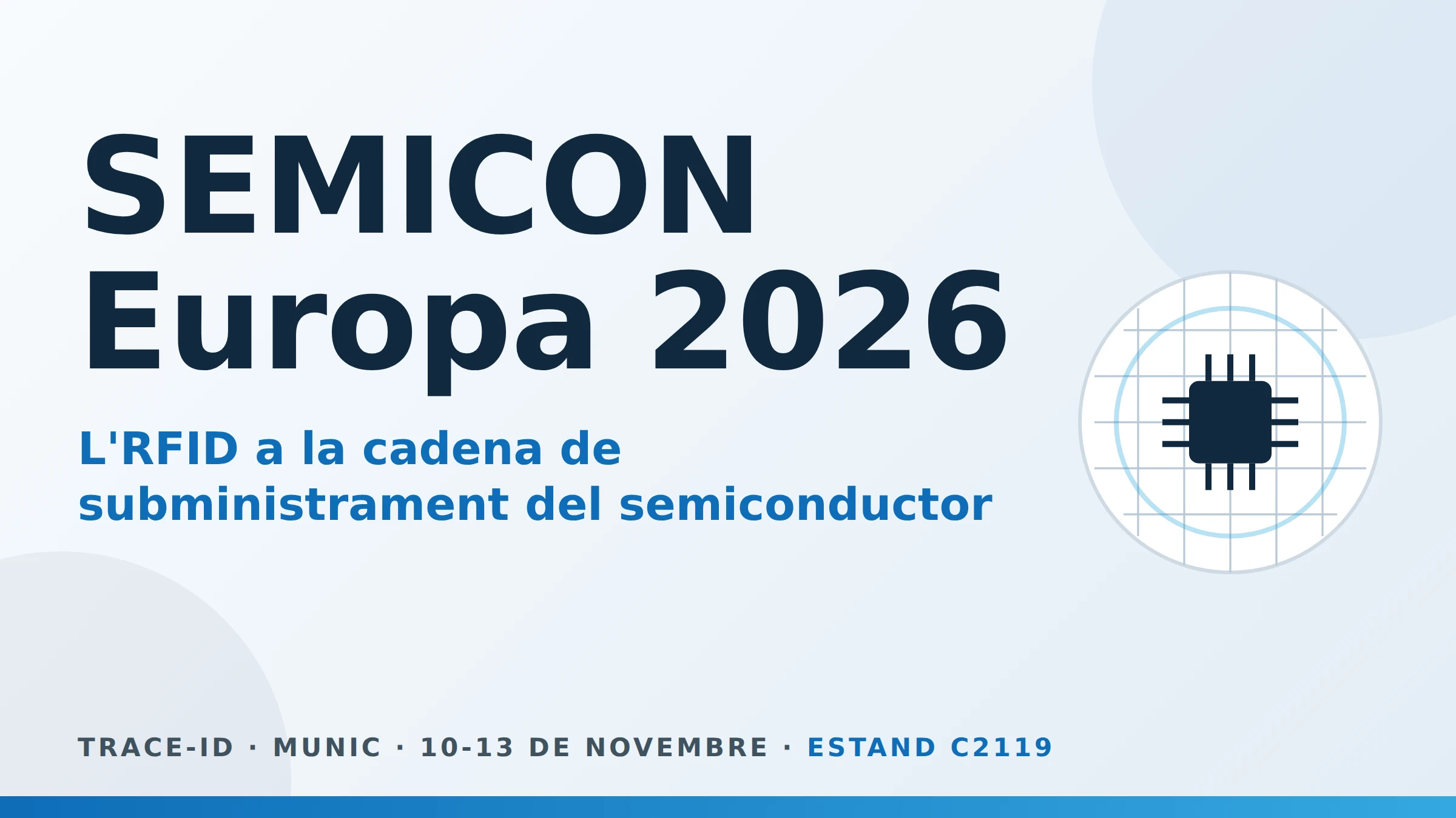 Trace-ID al SEMICON Europa 2026 a Munic, estand C2119: l'RFID a la cadena de subministrament del semiconductor