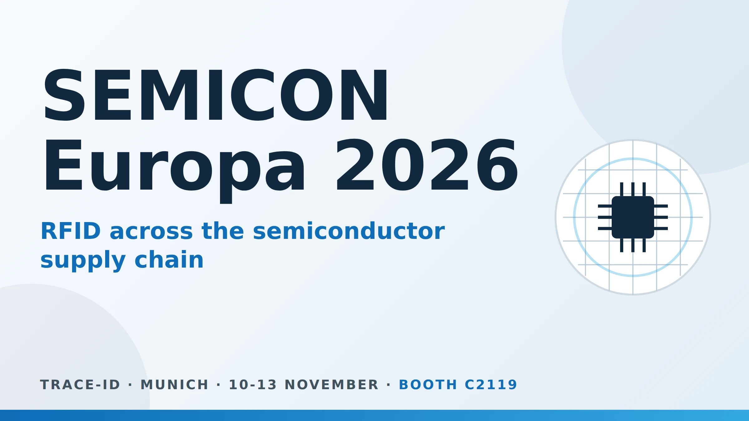 Trace-ID at SEMICON Europa 2026 in Munich, booth C2119: RFID across the semiconductor supply chain